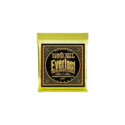 Ernie Ball Everlast 11-52 Gauge Light Coated 80/20 Bronze Acoustic Guitar Strings Ernie Ball